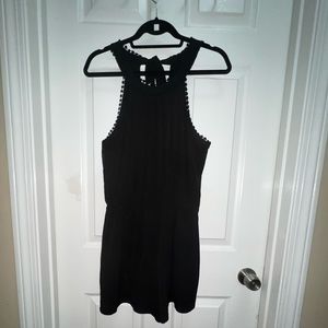 Black High-neck Romper